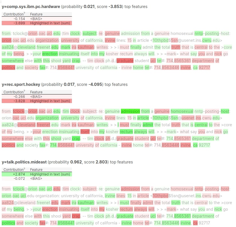 Eli5.lime: Explain Flax (JAX) Text Classifier Predictions Using LIME