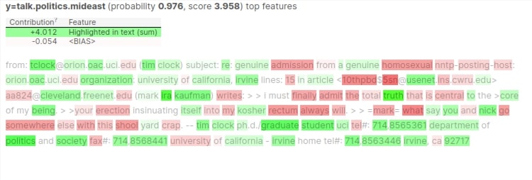 Eli5.lime: Explain Flax (JAX) Text Classifier Predictions Using LIME