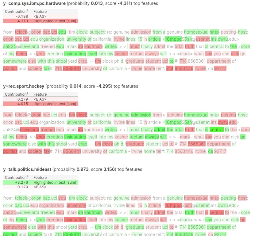 Eli5.lime: Explain Flax (JAX) Text Classifier Predictions Using LIME