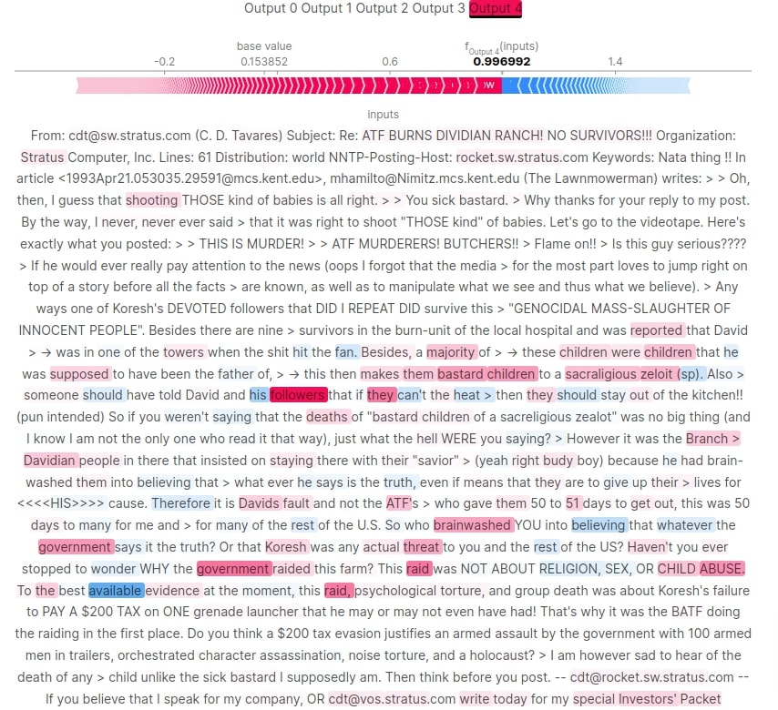 Explain Flax (JAX) Text Classification Networks using SHAP Values