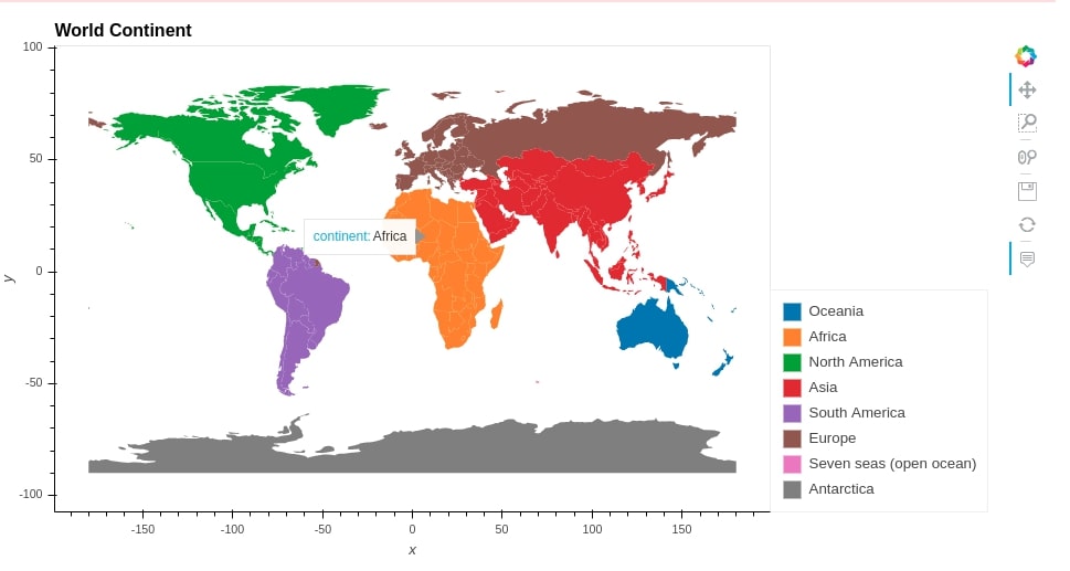 Hvplot Continent Choropleth Map